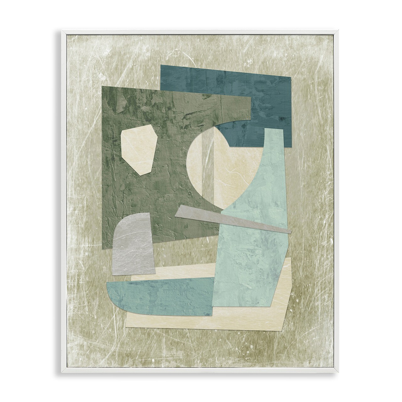 Stupell Industries Neutral Shapes Arranged Framed Giclee Wall Art Design by Suzanne Nicoll